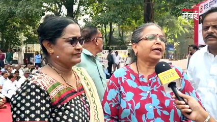 बेस्ट बसच्या माजी कर्मचाऱ्यांचं आझाद मैदानात आंदोलन, सरकारविरोधात तीव्र निदर्शनं