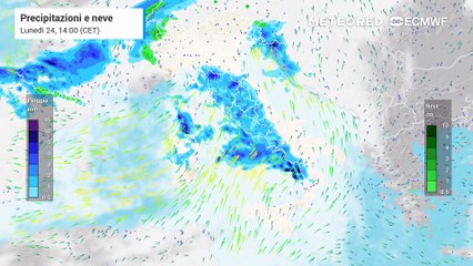 Perturbazione Atlantica in scorrimento sopra al cuscino freddo: possibile neve, pioggia e gelicidio