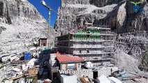 Le spettacolari immagini del rifugio Pedrotti durante i lavori