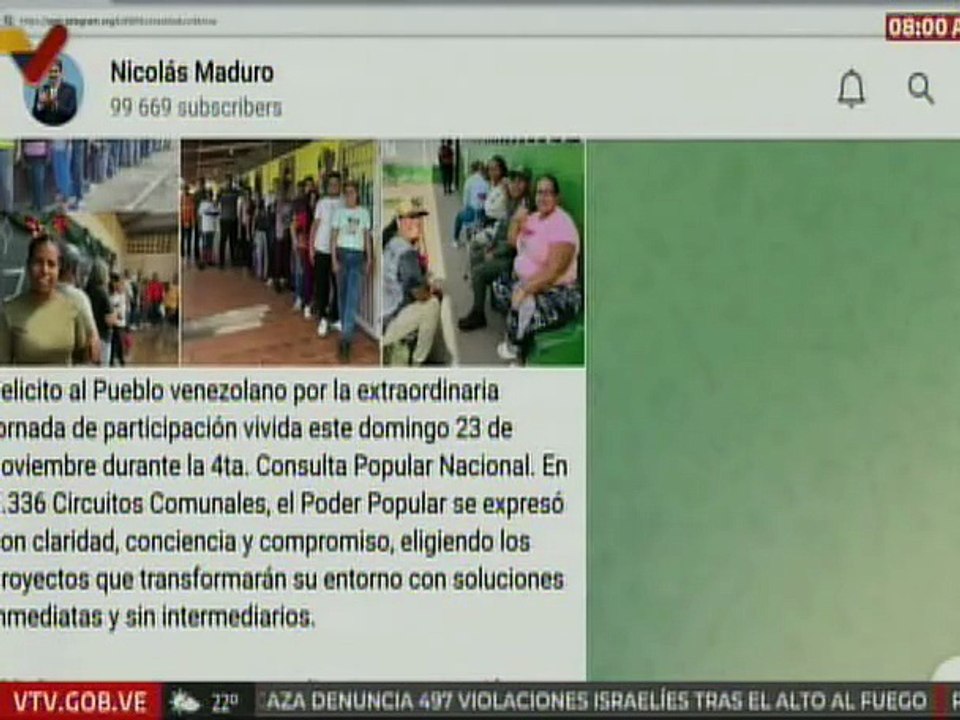 Pdte. Maduro felicitó al pueblo por la extraordinaria jornada de participación vivida en la consulta