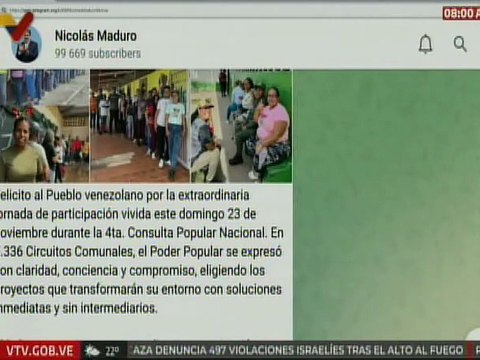 Pdte. Maduro felicitó al pueblo por la extraordinaria jornada de participación vivida en la consulta
