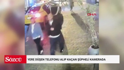 Beyoğlu'nda yere düşen telefonu alıp kaçan şüpheli kamerada