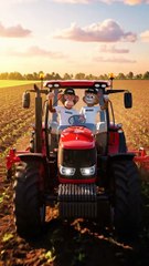 Monkey Chikki & Cat Momo Driving Tractor in Fields | Funny Farming Animal Video