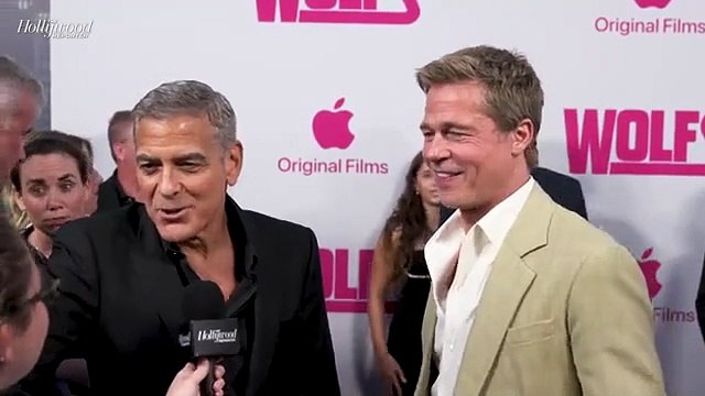 Brad Pitt & George Clooney Say it was Fun Reuniting for 'Wolfs' since 'Oceans' & Talk Streaming | THR Video