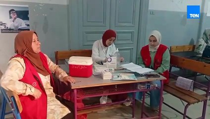 حملة 100مليون صحه للكشف المبكر عن الأمراض داخل مقر اللجان الانتخابية بالمنوفية