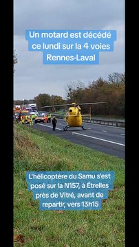Accident mortel sur la 4 voies Rennes-Laval, un hélicoptère mobilisé