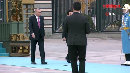 Cumhurbaşkanı Erdoğan, Güney Kore Devlet Başkanı Lee Jae Myung'u karşıladı