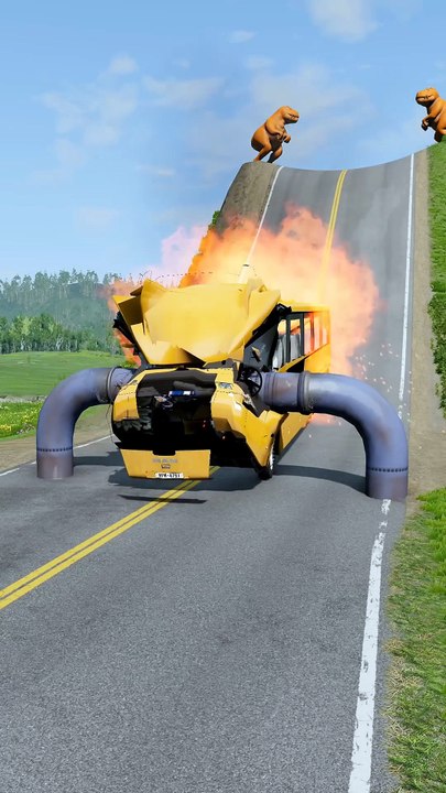 Realistic BeamNG Drive car crash physics. Watch in