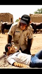 Monkey Chikki Shows Reception Menu to Cat Momo – Funny Animal Video