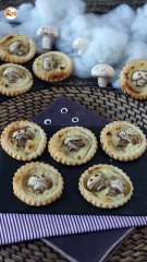 Tartelettes pour halloween aux champignons et fromage ail et fines herbes