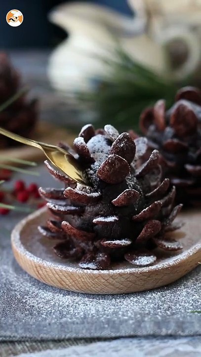 Turn your brownies into a chocolate pinecone!