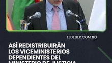Así redistribuirán  los viceministerios dependientes del  Ministerio de Justicia