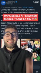 Togashi fait encore une annonce sur son état de santé vis à vis de ses fans… L’avancée du manga Hunter X Hunter lui fait trop mal. C’est triste… 😰