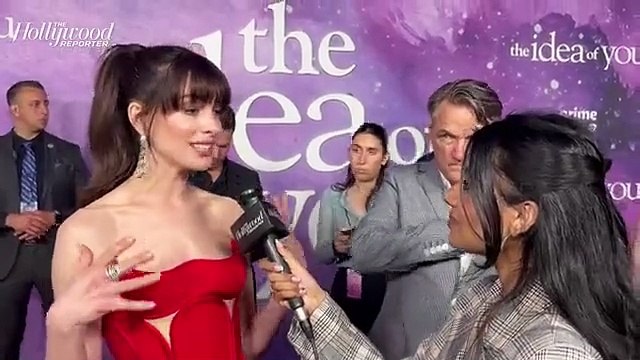 Anne Hathaway Gets Emotional, Compares 'The Idea of You' Premiere to 'The Princess Diaries' | THR Video