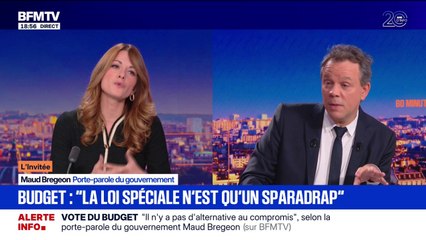 Budget: "La loi spéciale n'est qu'un sparadrap", déclare Maud Bregeon, porte-parole du gouvernement