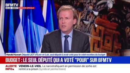 Budget rejeté: "S'il n'y a pas de budget, à la fin, on va finir par couler l'économie française", explique Harold Huwart, député (LIOT), seul député à avoir voté le volet recettes du budget
