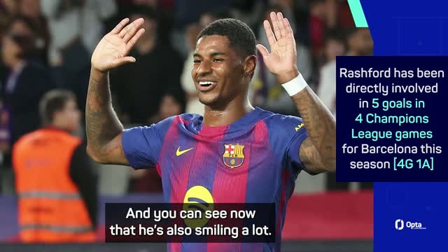 'He's smiling a lot' - Flick delighted with Rashford's impact at Barcelona