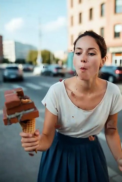 ASMR eating bricks ice cream