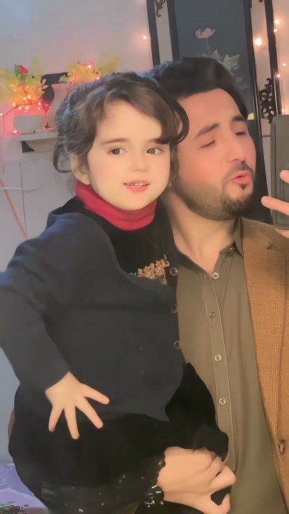 cute baby with father singing a pashto song pakistan