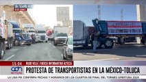 Transportistas comienzan a retirarse de la México-Toluca tras siete horas de bloqueo