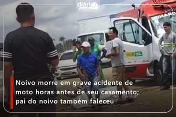 Noivo morre em grave acidente de moto horas antes de seu casamento; pai do noivo também faleceu