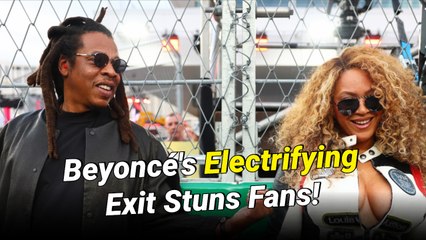 Beyoncé steps out of Lewis Hamilton’s race car ecstatic while Jay-Z looks stressed in Vegas