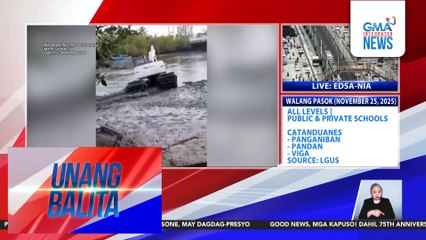 Backhoe, lumubog at bumaligtad sa ilog; operator, nalunod | Unang Balita