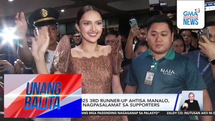 Miss Universe 2025 3rd runner-up Ahtisa Manalo, balik-bansa na, nagpasalamat sa supporters | Unang Balita