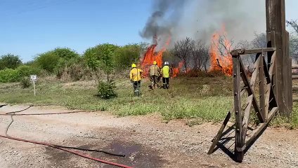 Incendio de pastizales en el paraje El Bordo: bomberos lograron controlar el fuego