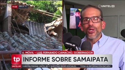 Camacho anuncia reunión con equipo de ministros para la reconstrucción de Samaipata