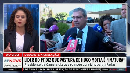 Hugo Motta rompe relações com líder do PT e Lindbergh Farias chama postura de ‘imatura’