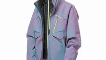 A product photo of an epic outdoor jacket in blue
