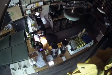 One angle of a break-in at the Thick as Thieves cafe in Albury