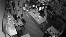 Another angle of a break-in at the Thick as Thieves cafe in Albury