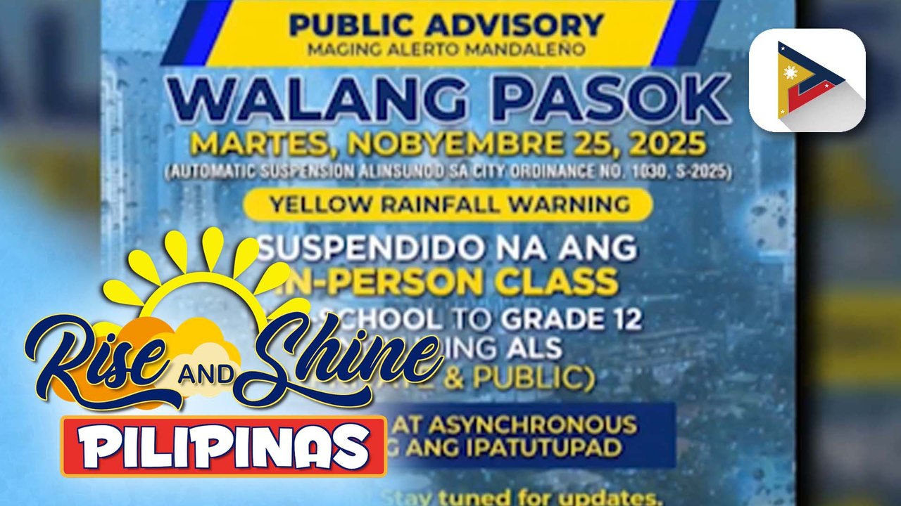 Klase sa Mandaluyong City, suspendido ngayong araw