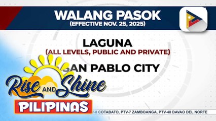 Ilang lugar sa Luzon, Palawan, Bicol, Visayas, at Mindanao ang walang pasok ngayong araw dahil sa Bagyong #VerbenaPH
