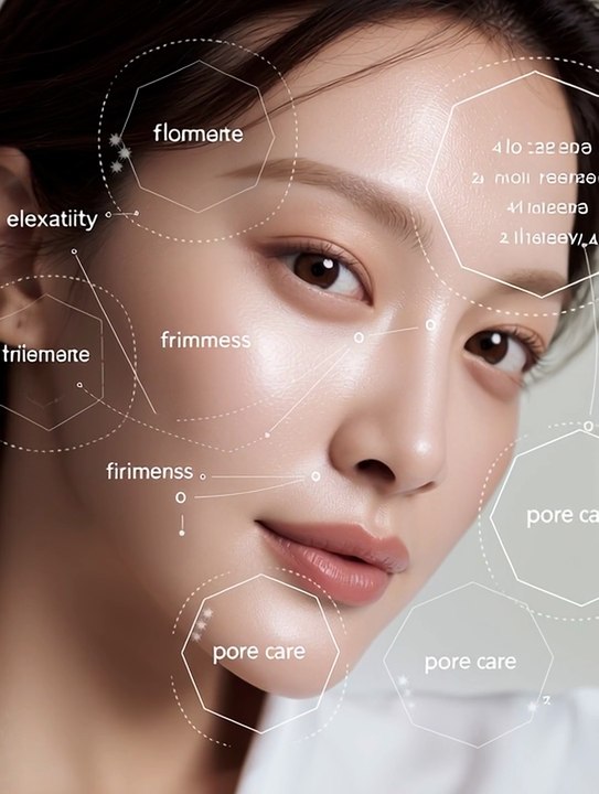 Luxury clinical skin analysis overlay macro