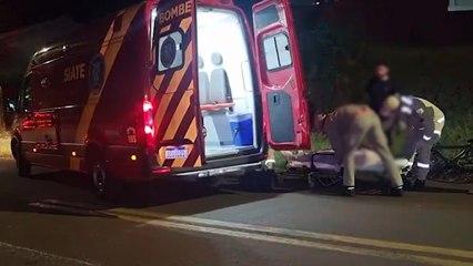 Ciclista sofre corte no supercílio após acidente no Bairro Cancelli