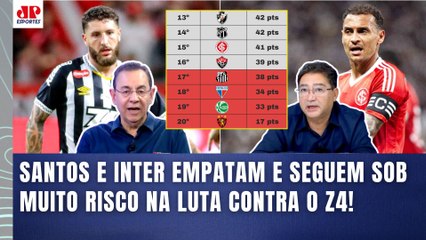 DESESPERADOR!!! "O SANTOS NÃO SAIU DA ZONA DE REBAIXAMENTO, gente! E o INTER agora..." VEJA DEBATE!