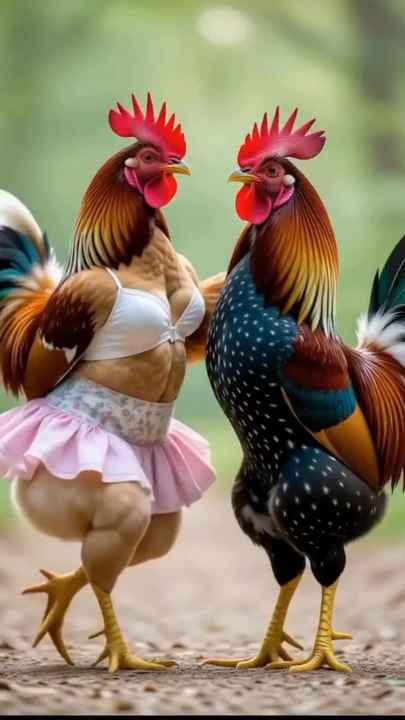 Funny hen rooster dance 😂💃🐓🐔