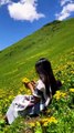 Girl in Yellow Flowers Spring's Serenity #beautiful