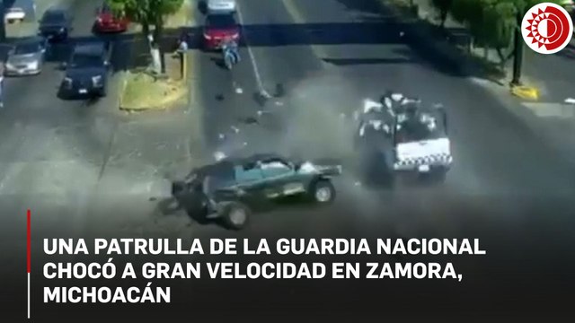 Patrulla de la Guardia Nacional provoca choque múltiple en Zamora; mueren una mujer y dos menores