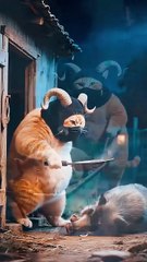 Thief Cat Cook | Funny AI Anime Cat | Cute Fat Orange Cat Animation 😺🔥