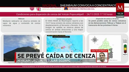 Prevén caída de ceniza de volcán Popocatépetl en CdMx