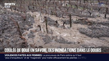 Coulée de boue, inondations, chutes de neige... L'est de la France frappé par des intempéries