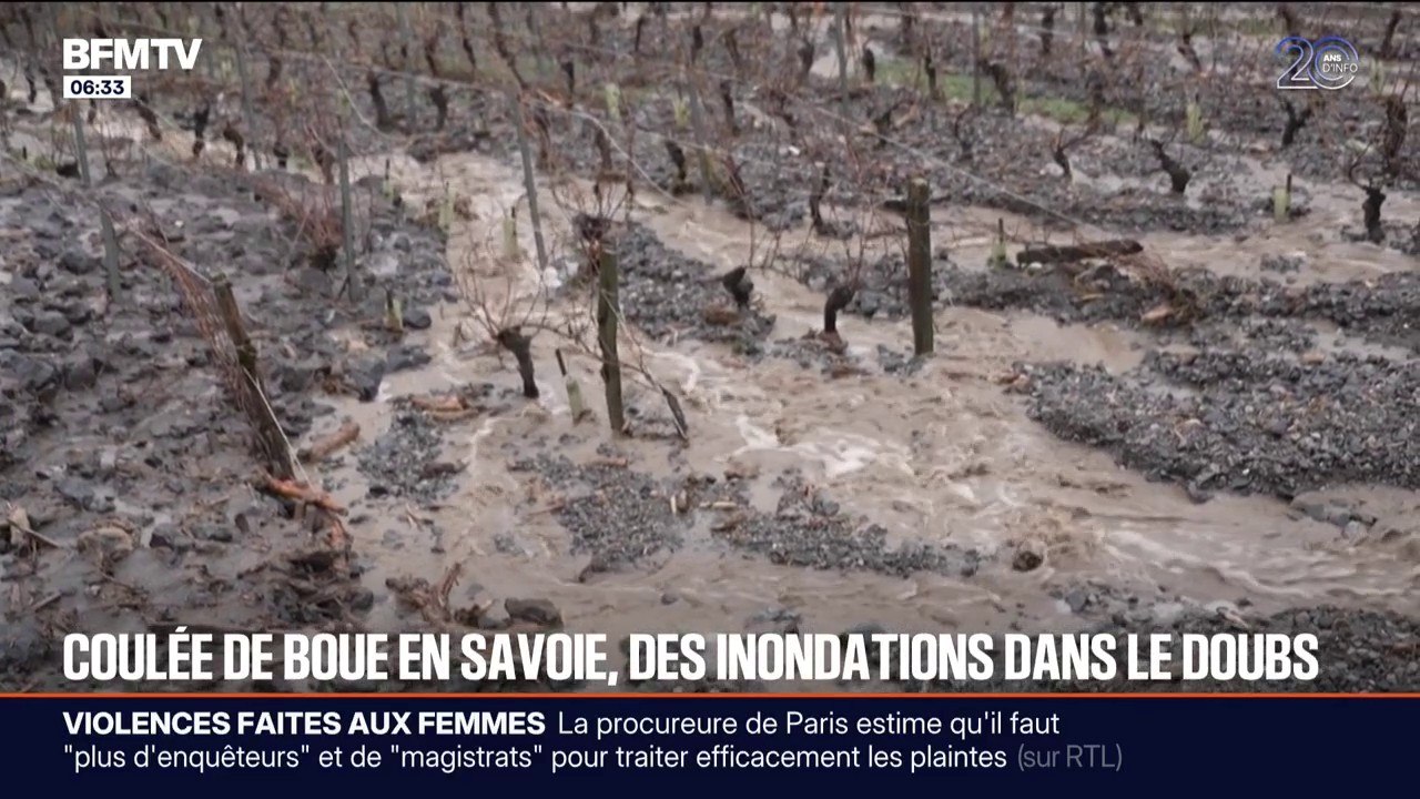 Coulée de boue, inondations, chutes de neige... L'est de la France frappé par des intempéries