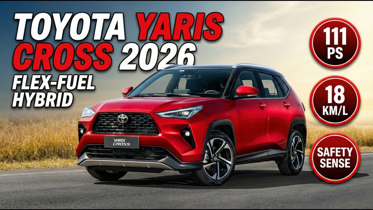 Neuer Toyota Yaris Cross (2026) – Flex-Fuel-Hybrid SUV mit 111 PS & 18 km/L