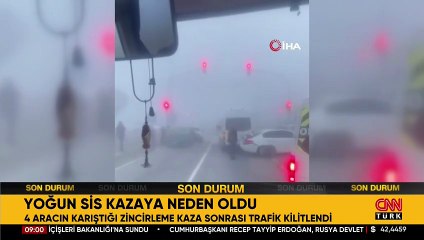 Ankara'da yoğun sis kazaya neden oldu: 4 araç birbirine girdi