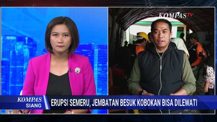 Abu Vulkanik Semeru Tutupi Jembatan Besuk Kobokan, Polisi Lakukan Buka-Tutup Jalan