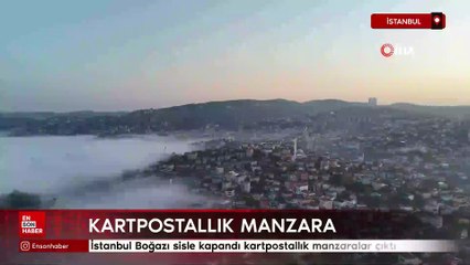 İstanbul Boğazı sisle kapandı, ortaya kartpostallık manzaralar çıktı